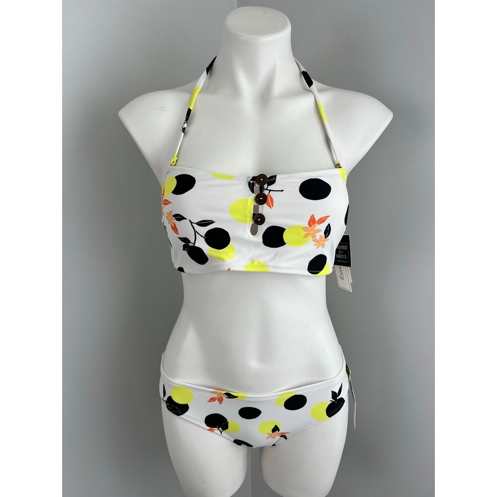 Hula Honey Citrus Printed Bandeau Bikini Set Large
